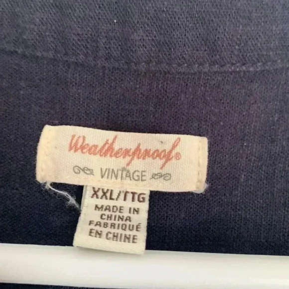Weatherproof linen blend, sleeveless, button up navy blue tunic NWOT - Picture 3 of 5